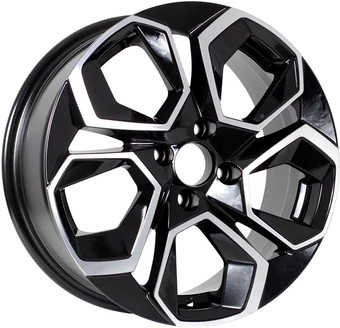 KDW KD1620 16x6.5" 5x112мм DIA 57.1мм ET 45мм Black Front Polished