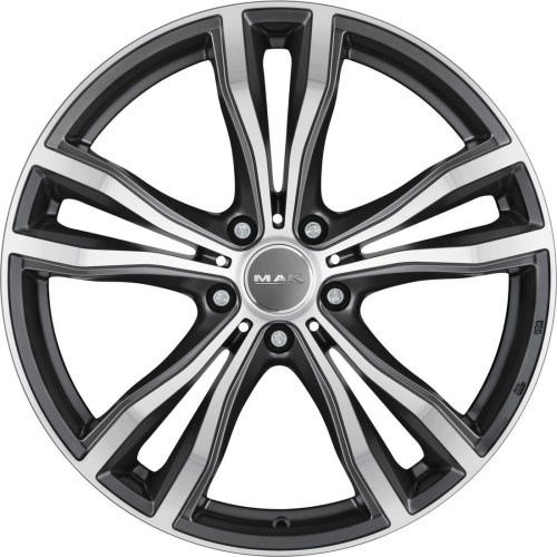 MAK X-Mode 19x9" 5x120мм DIA 74.1мм ET 18мм Gun Met-Mirror Face